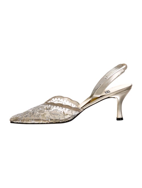 Stuart Weitzman Lace Lace Pattern Slingback Pumps