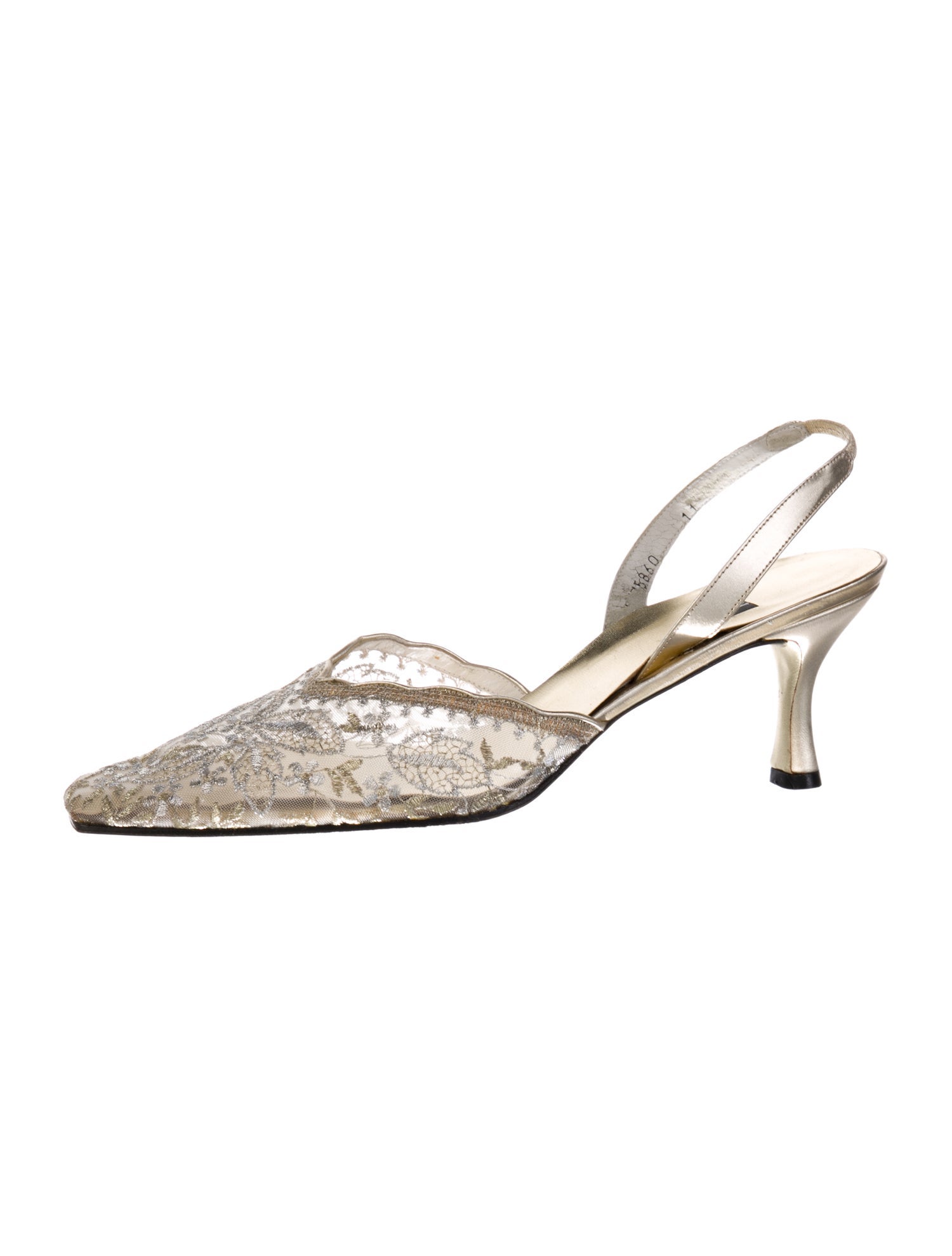 Stuart Weitzman Lace Lace Pattern Slingback Pumps