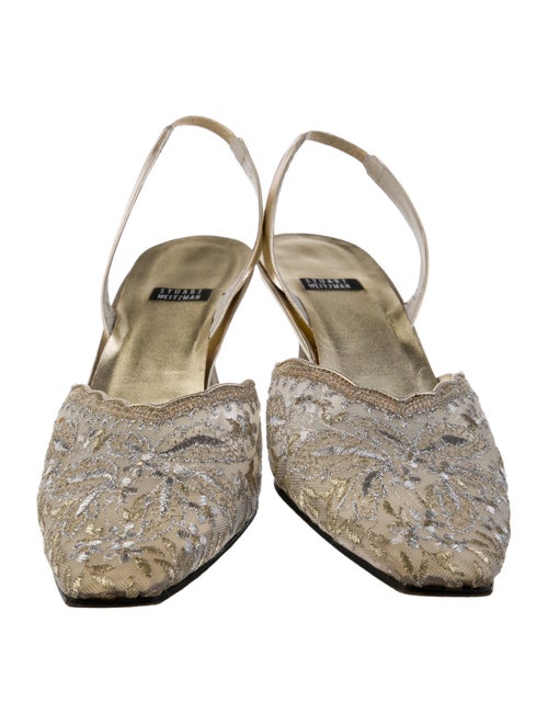 Stuart Weitzman Lace Lace Pattern Slingback Pumps