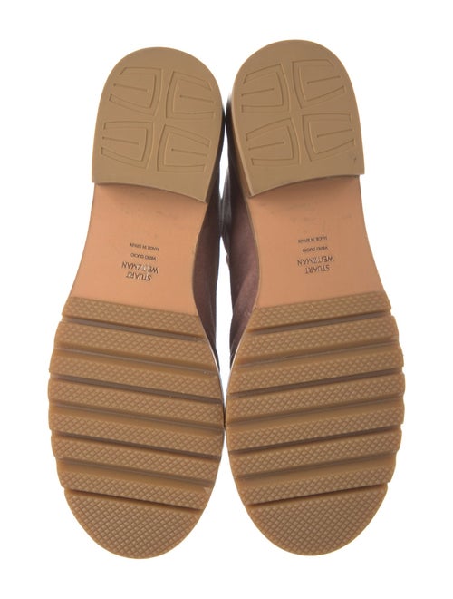 Stuart Weitzman Velvet Leather Trim Embellishment Combat Boots