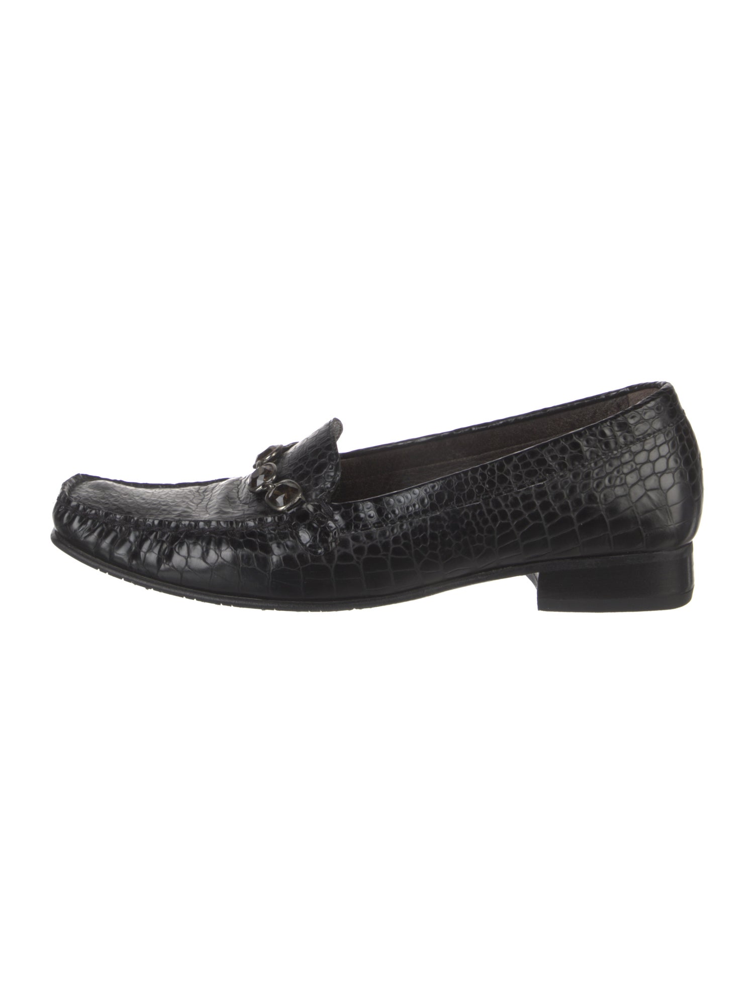 Stuart Weitzman Embossed Leather Animal Print Loafers