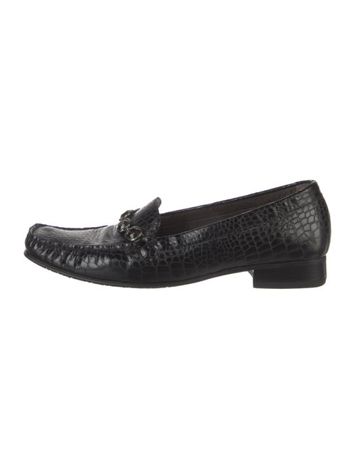 Stuart Weitzman Embossed Leather Animal Print Loafers