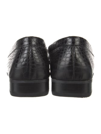 Stuart Weitzman Embossed Leather Animal Print Loafers