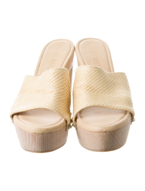 Stuart Weitzman Suede Studded Accents Slides