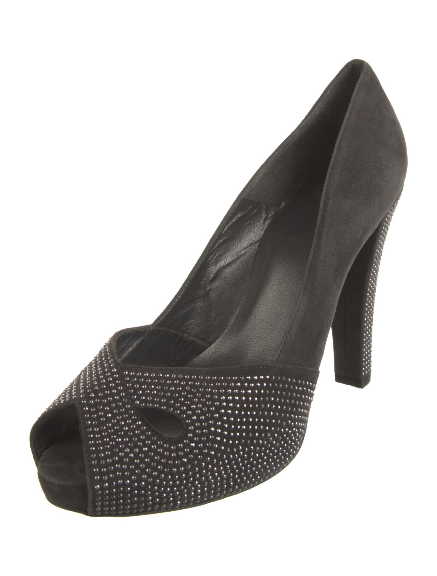 Stuart Weitzman Suede Studded Accents Pumps