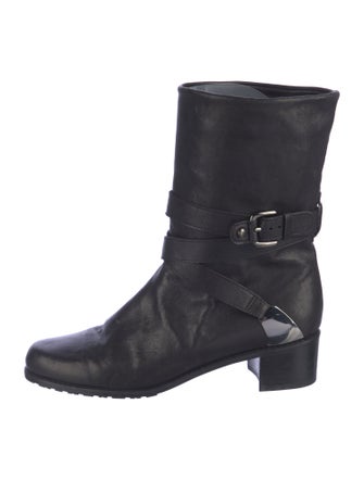 Stuart Weitzman Leather Moto Boots