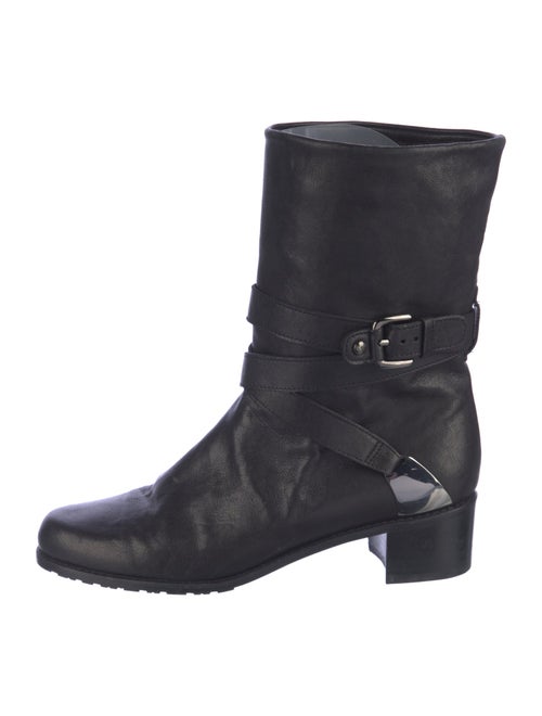 Stuart Weitzman Leather Moto Boots