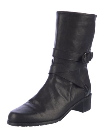 Stuart Weitzman Leather Moto Boots