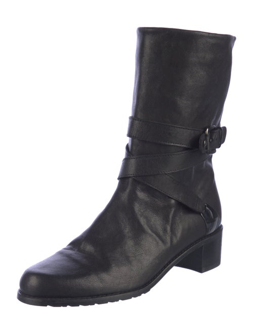 Stuart Weitzman Leather Moto Boots