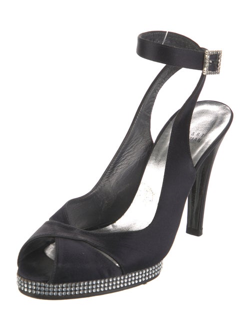 Stuart Weitzman Satin Printed Sandals