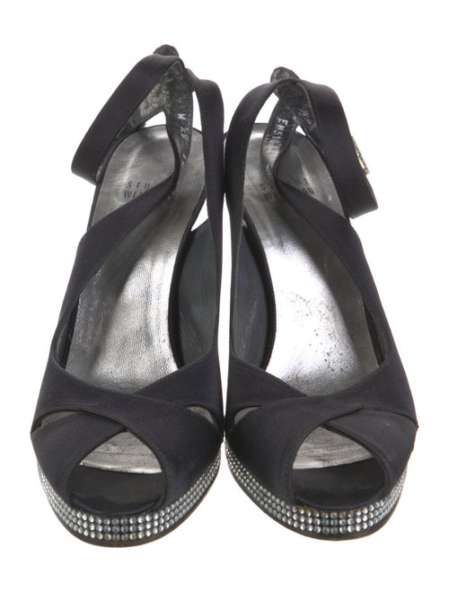 Stuart Weitzman Satin Printed Sandals