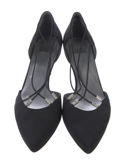 Stuart Weitzman Satin Crystal Embellishments D'Orsay Pumps