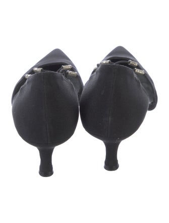 Stuart Weitzman Satin Crystal Embellishments D'Orsay Pumps