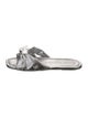 Stuart Weitzman Leather Bow Accents Slides