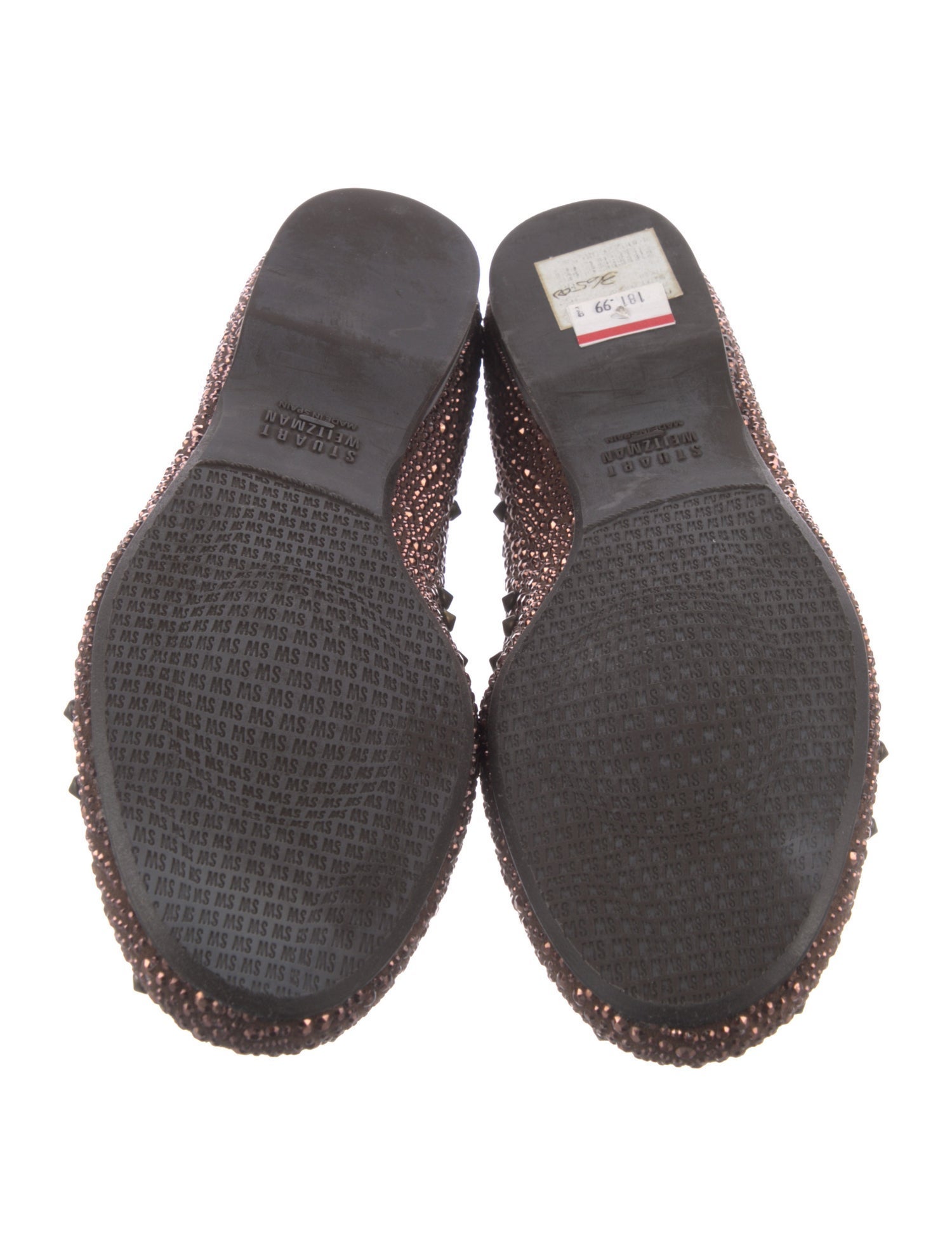 Stuart Weitzman Suede Studded Accents Ballet Flats