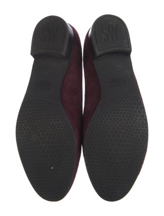 Stuart Weitzman Suede Chain-Link Accents Loafers