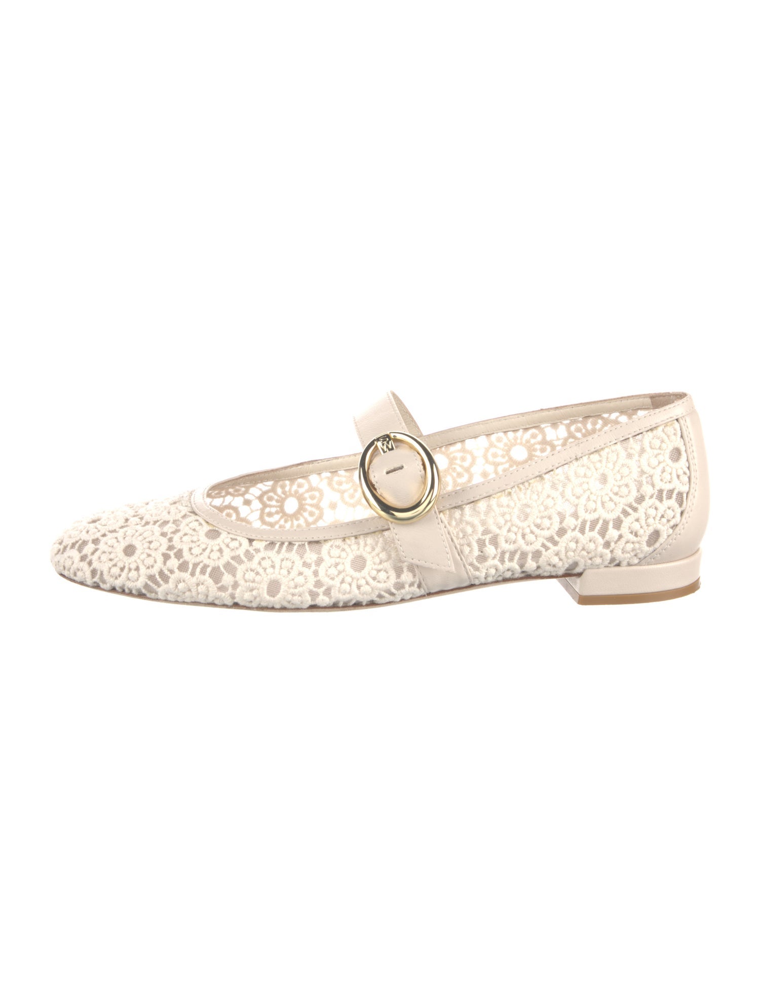 Stuart Weitzman Lace Mary Jane Flats
