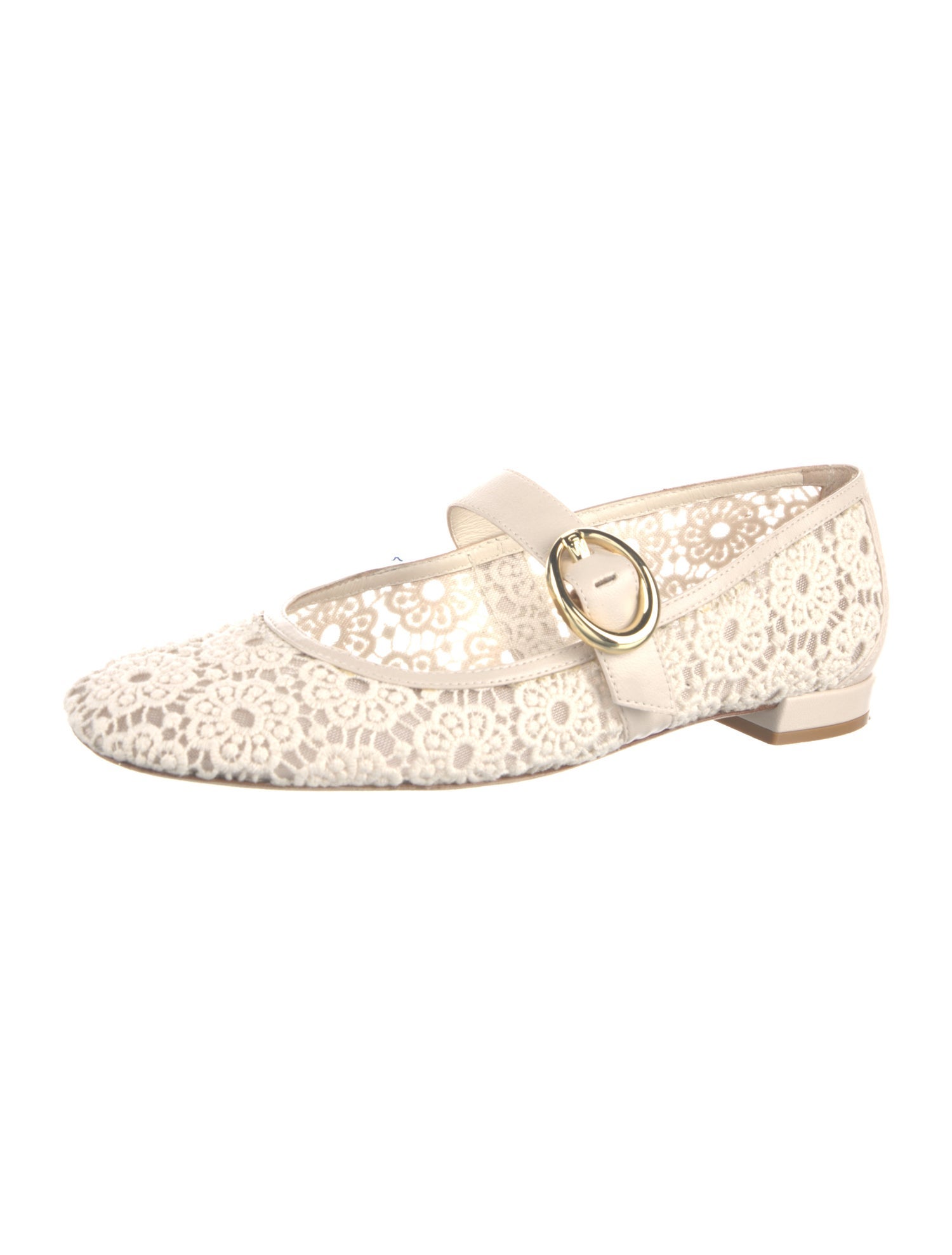 Stuart Weitzman Lace Mary Jane Flats