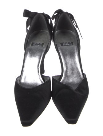 Stuart Weitzman Satin Bow Accents D'Orsay Pumps