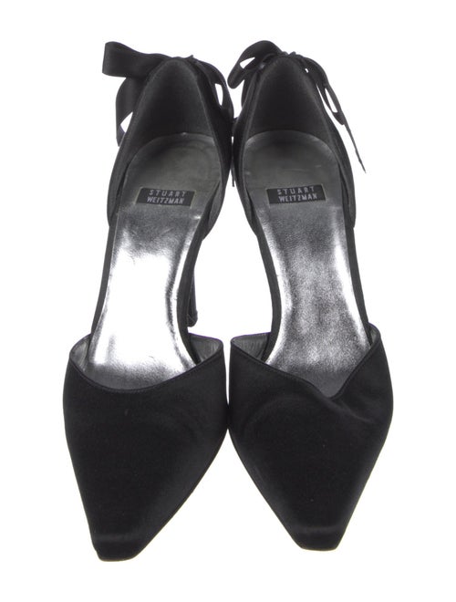 Stuart Weitzman Satin Bow Accents D'Orsay Pumps