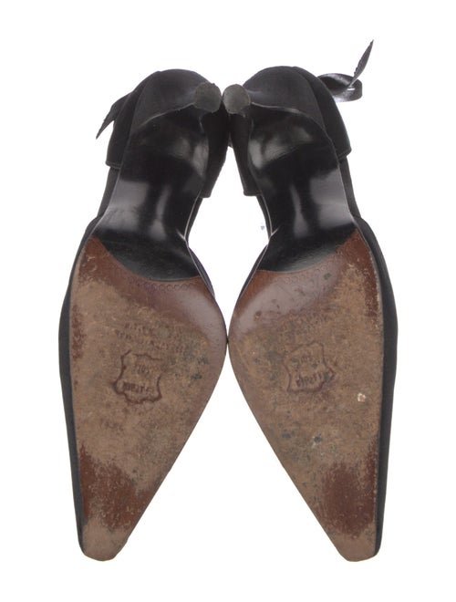 Stuart Weitzman Satin Bow Accents D'Orsay Pumps