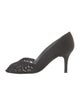 Stuart Weitzman Satin Lace Trim Embellishment Pumps