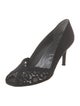 Stuart Weitzman Satin Lace Trim Embellishment Pumps