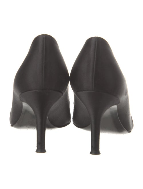 Stuart Weitzman Satin Lace Trim Embellishment Pumps