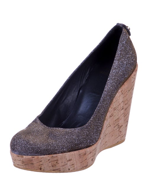 Stuart Weitzman Colorblock Pattern Glitter Accents Pumps