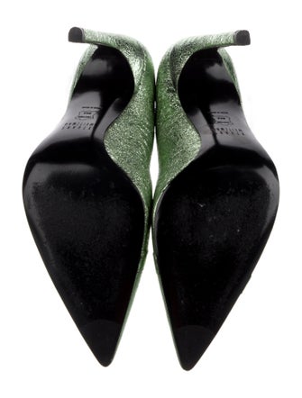 Stuart Weitzman Leather Cutout Accent Pumps