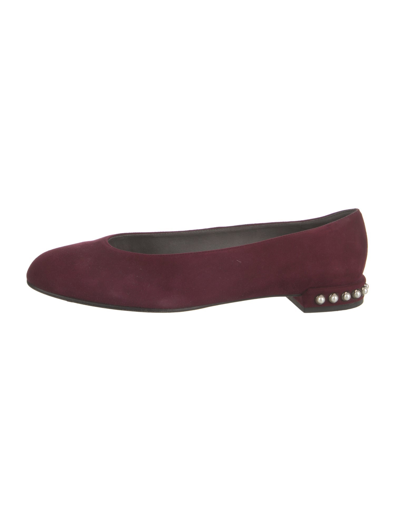 Stuart Weitzman Suede Studded Accents Ballet Flats