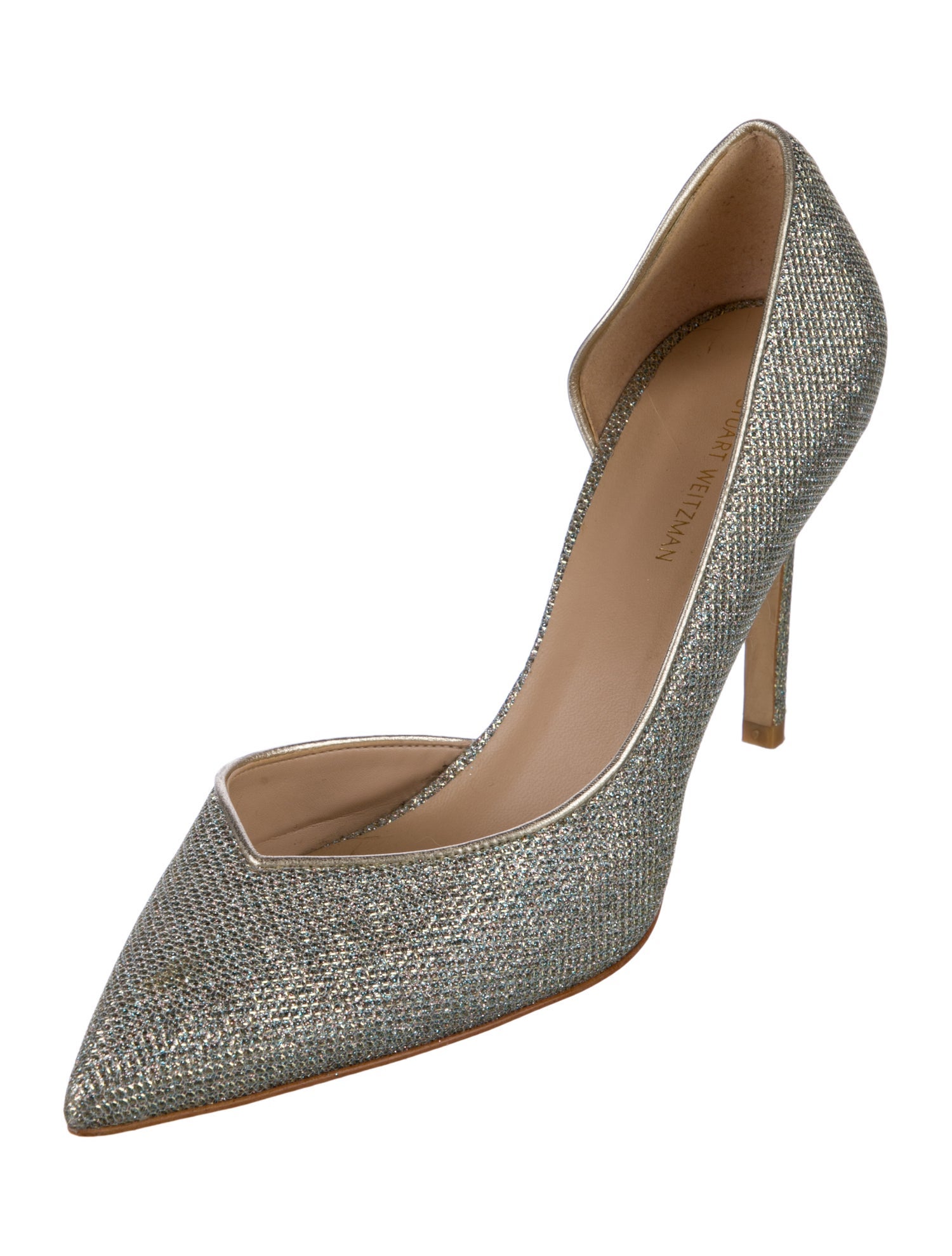 Stuart Weitzman Glitter Glitter Accents D'Orsay Pumps