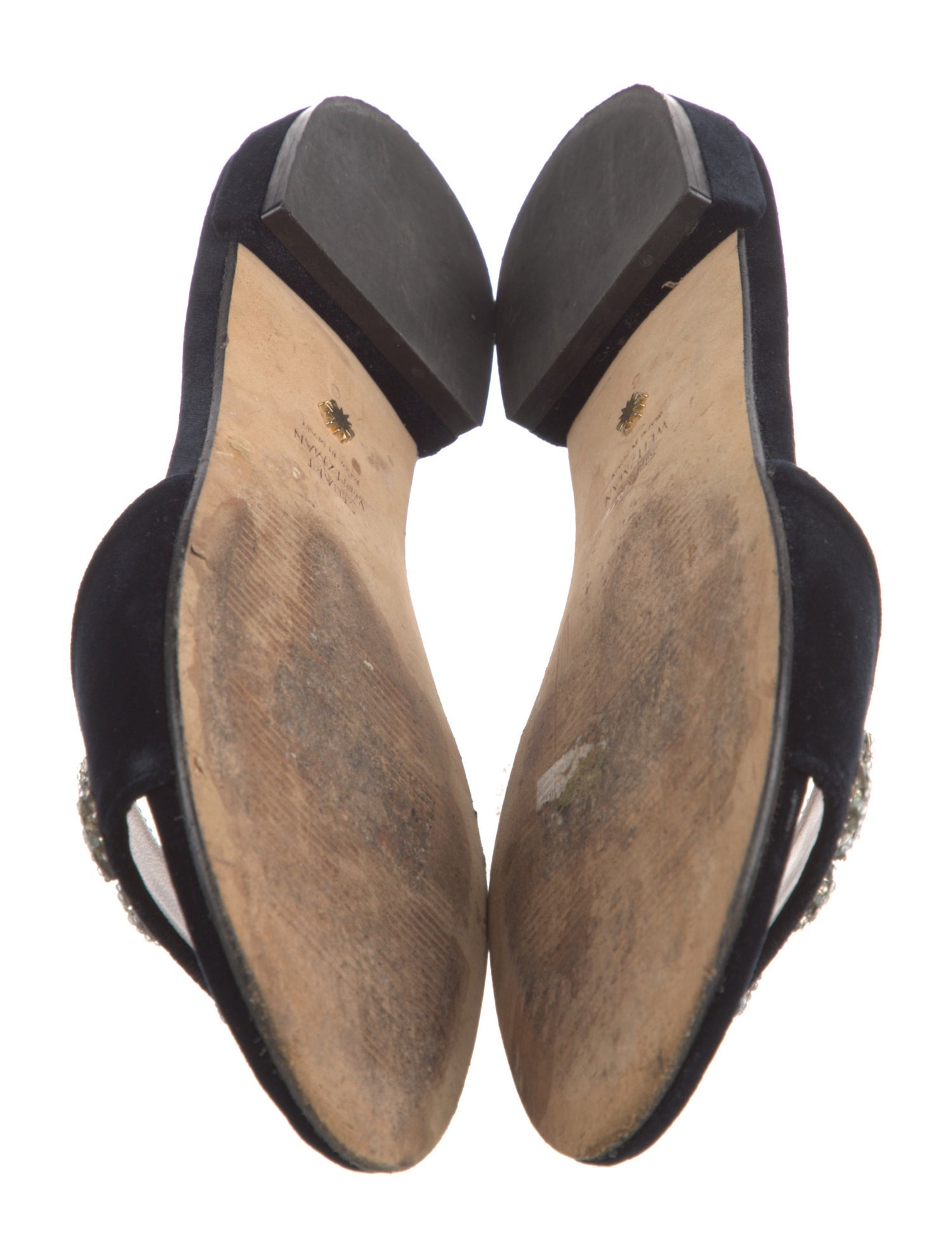 Stuart Weitzman Suede Studded Accents Slides