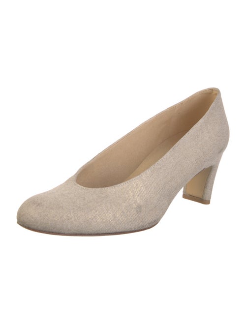 Stuart Weitzman Canvas Glitter Accents Pumps