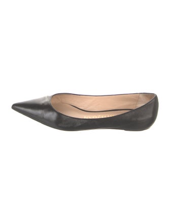 Stuart Weitzman Leather Bow Accents Ballet Flats