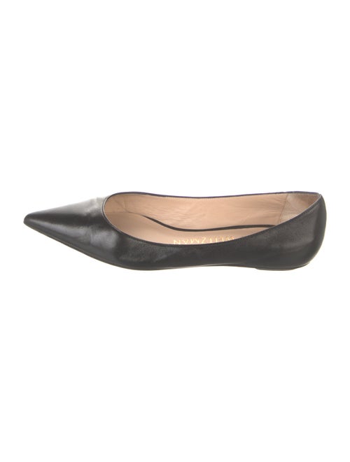 Stuart Weitzman Leather Bow Accents Ballet Flats