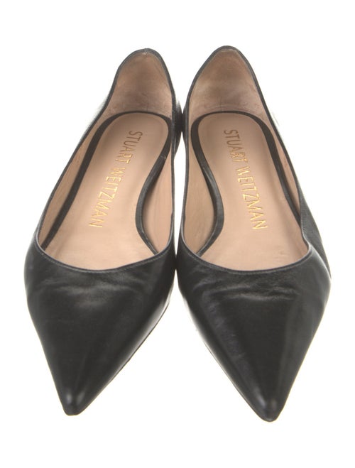 Stuart Weitzman Leather Bow Accents Ballet Flats