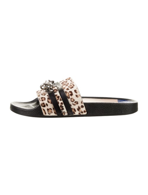 Stuart Weitzman Ponyhair Animal Print Slides