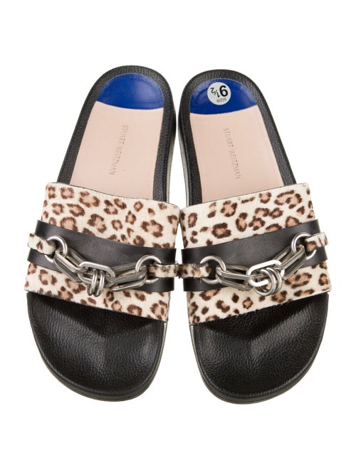 Stuart Weitzman Ponyhair Animal Print Slides