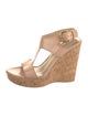 Stuart Weitzman Leather T-Strap Sandals