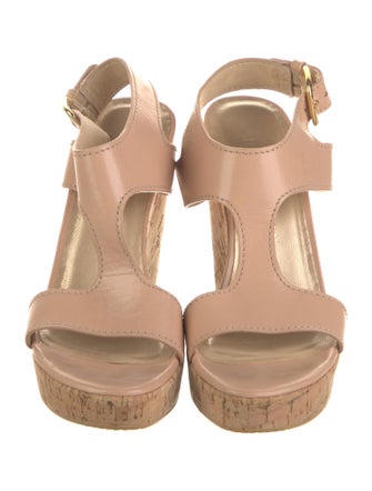 Stuart Weitzman Leather T-Strap Sandals