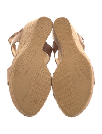 Stuart Weitzman Leather T-Strap Sandals