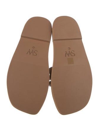 Stuart Weitzman Leather Beaded Accents Slides