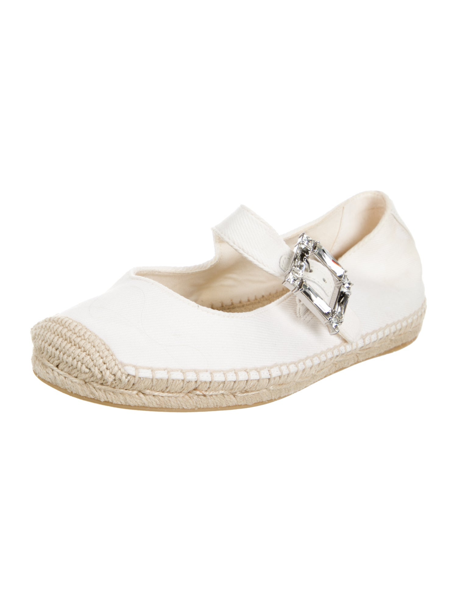 Stuart Weitzman Canvas Mary Jane Flats