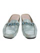 Stuart Weitzman Leather Crystal Embellishments Mules
