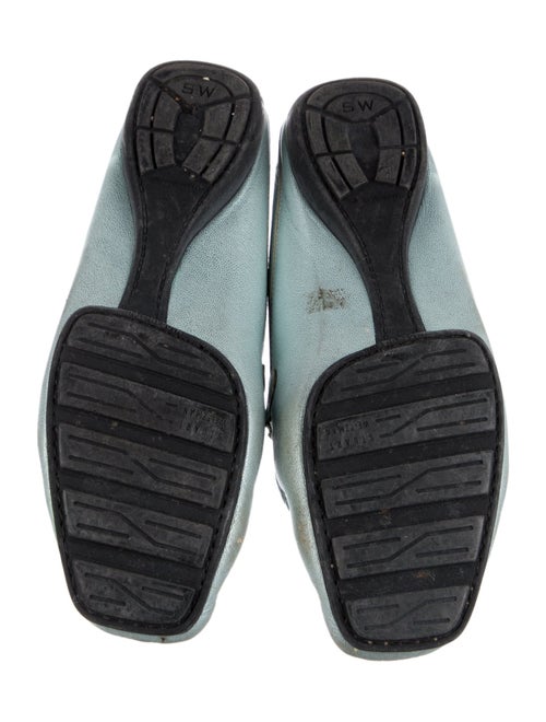 Stuart Weitzman Leather Crystal Embellishments Mules