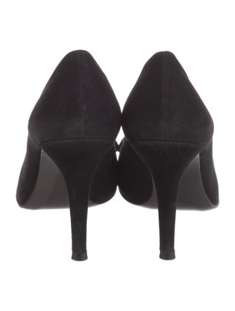 Stuart Weitzman Suede Bow Accents Pumps