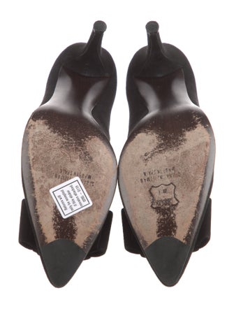 Stuart Weitzman Suede Bow Accents Pumps