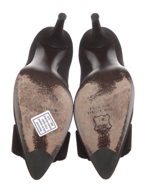 Stuart Weitzman Suede Bow Accents Pumps