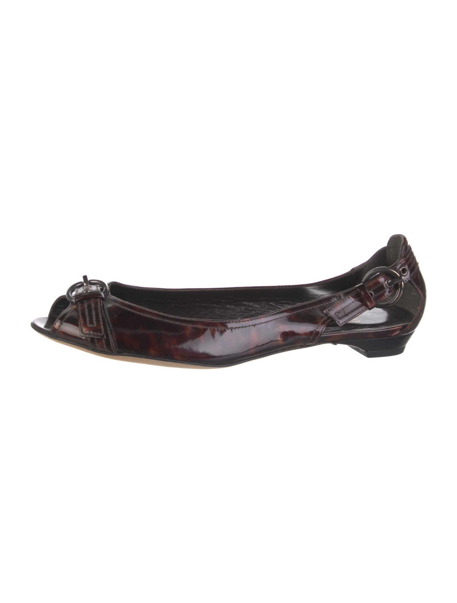 Stuart Weitzman Patent Leather Animal Print Ballet Flats